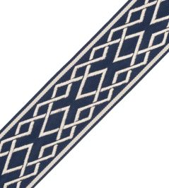 Saisons Interlink Border Trimming by Samuel & Sons Navy Saisons Interlink Border Trimming by Samuel & Sons Navy