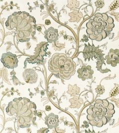 Salisbury Embroidery Fabric by Sanderson Yew Green Salisbury Embroidery Fabric by Sanderson Yew Green