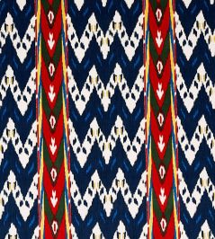Samar Ikat Velvet Fabric by Schumacher Blue Samar Ikat Velvet Fabric by Schumacher Blue