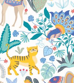 Samba Safari Wallpaper by Ohpopsi Cornflower Samba Safari Wallpaper by Ohpopsi Cornflower