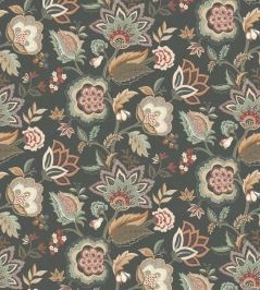 Samode Wallpaper by Osborne & Little Charcoal/Eucalyptus Samode Wallpaper by Osborne & Little Charcoal/Eucalyptus