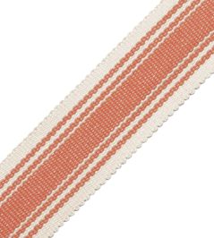 Sorrento Striped Border Trimming by Samuel & Sons Coral Sorrento Striped Border Trimming by Samuel & Sons Coral