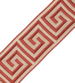 Aristotle Greek Key 70MM Trimming by Samuel & Sons Coral Aristotle Greek Key 70MM Trimming by Samuel & Sons Coral
