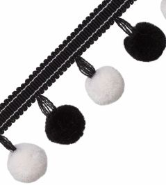 Cirque Pom Pom Fringe Trimming by Samuel & Sons Zebra Cirque Pom Pom Fringe Trimming by Samuel & Sons Zebra