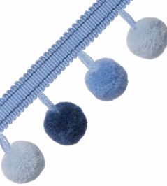Cirque Pom Pom Fringe Trimming by Samuel & Sons Morning Glory Cirque Pom Pom Fringe Trimming by Samuel & Sons Morning Glory