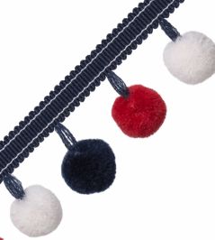 Cirque Pom Pom Fringe Trimming by Samuel & Sons Nautical Cirque Pom Pom Fringe Trimming by Samuel & Sons Nautical
