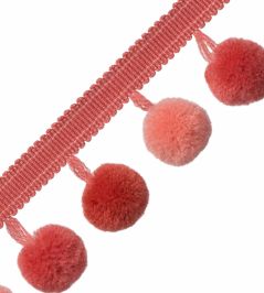 Cirque Pom Pom Fringe Trimming by Samuel & Sons Coral Cirque Pom Pom Fringe Trimming by Samuel & Sons Coral