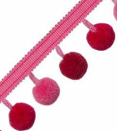 Cirque Pom Pom Fringe Trimming by Samuel & Sons Azalea Cirque Pom Pom Fringe Trimming by Samuel & Sons Azalea