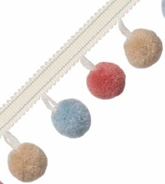 Cirque Pom Pom Fringe Trimming by Samuel & Sons Damask Cirque Pom Pom Fringe Trimming by Samuel & Sons Damask