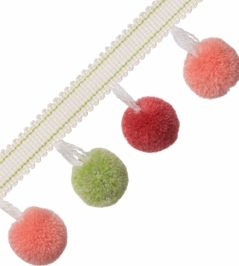 Cirque Pom Pom Fringe Trimming by Samuel & Sons Sorbet Cirque Pom Pom Fringe Trimming by Samuel & Sons Sorbet