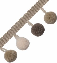 Cirque Pom Pom Fringe Trimming by Samuel & Sons Pumice Cirque Pom Pom Fringe Trimming by Samuel & Sons Pumice