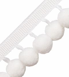 Dolce Pom Pom Fringe Trimming by Samuel & Sons Whipped Cream Dolce Pom Pom Fringe Trimming by Samuel & Sons Whipped Cream