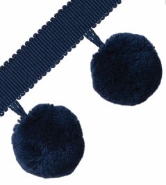 Jumbo Pom Pom Fringe Trimming by Samuel & Sons Blueberry Pie Jumbo Pom Pom Fringe Trimming by Samuel & Sons Blueberry Pie
