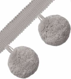 Jumbo Pom Pom Fringe Trimming by Samuel & Sons Vapor Jumbo Pom Pom Fringe Trimming by Samuel & Sons Vapor
