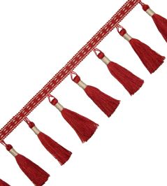 Inca Tassel Fringe Trimming by Samuel & Sons Vermillion Inca Tassel Fringe Trimming by Samuel & Sons Vermillion