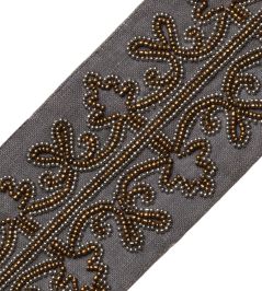 Nova Beaded Border Trimming by Samuel & Sons Bronze Nova Beaded Border Trimming by Samuel & Sons Bronze
