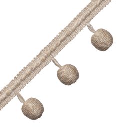 Somerset Bead Fringe Trimming by Samuel & Sons Flax Somerset Bead Fringe Trimming by Samuel & Sons Flax