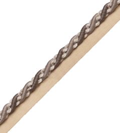 8mm Tiverton Cord With Tape Trimming by Samuel & Sons Charcoal 8mm Tiverton Cord With Tape Trimming by Samuel & Sons Charcoal