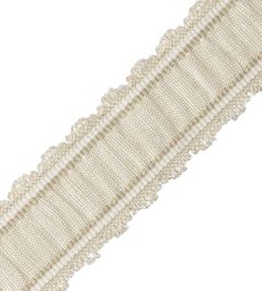 Tiverton Pleated Border Trimming by Samuel & Sons Ecru Tiverton Pleated Border Trimming by Samuel & Sons Ecru