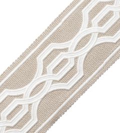 Veranda Linen Applique Border Trimming by Samuel & Sons Pebble Veranda Linen Applique Border Trimming by Samuel & Sons Pebble