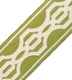 Veranda Linen Applique Border Trimming by Samuel & Sons Leaf Veranda Linen Applique Border Trimming by Samuel & Sons Leaf