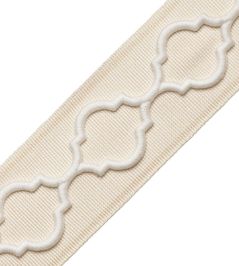 Corinne Embroidered Border Trimming by Samuel & Sons Pearl Corinne Embroidered Border Trimming by Samuel & Sons Pearl
