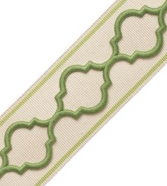 Corinne Embroidered Border Trimming by Samuel & Sons Leaf Corinne Embroidered Border Trimming by Samuel & Sons Leaf