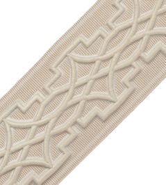 Mireille Embroidered Border Trimming by Samuel & Sons Pearl Mireille Embroidered Border Trimming by Samuel & Sons Pearl