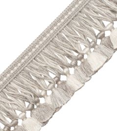 Veronique Tassel Fringe Trimming by Samuel & Sons Limestone Veronique Tassel Fringe Trimming by Samuel & Sons Limestone