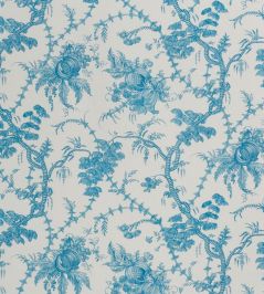 San Cristobal Toile Fabric by Schumacher Peacock San Cristobal Toile Fabric by Schumacher Peacock