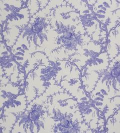 San Cristobal Toile Fabric by Schumacher Purple San Cristobal Toile Fabric by Schumacher Purple