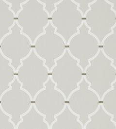 Empire Trellis Wallpaper by Sanderson Silver / Calico Empire Trellis Wallpaper by Sanderson Silver / Calico