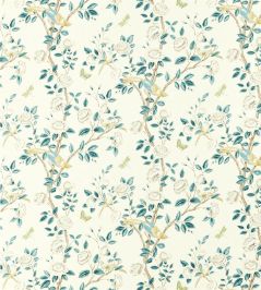 Andhara Fabric by Sanderson Teal/Cream Andhara Fabric by Sanderson Teal/Cream