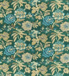 Indra Flower Fabric by Sanderson Emerald Indra Flower Fabric by Sanderson Emerald