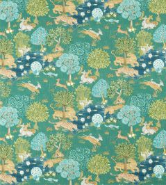 Pamir Garden Fabric by Sanderson Teal Pamir Garden Fabric by Sanderson Teal