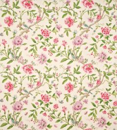 Porcelain Garden Fabric by Sanderson Magenta/Leaf Green Porcelain Garden Fabric by Sanderson Magenta/Leaf Green