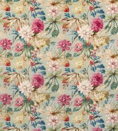 Dahlia And Rosehip Velvets Fabric by Sanderson Mulberry / Grey Dahlia And Rosehip Velvets Fabric by Sanderson Mulberry / Grey