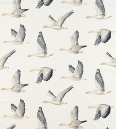 Elysian Geese Fabric by Sanderson Silver / Chalk Elysian Geese Fabric by Sanderson Silver / Chalk