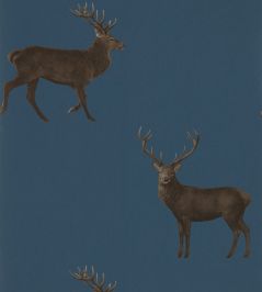 Evesham Deer Wallpaper by Sanderson Indigo Evesham Deer Wallpaper by Sanderson Indigo