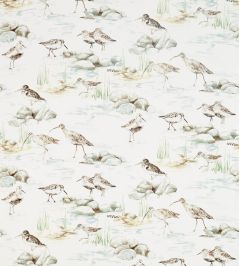 Estuary Birds Fabric by Sanderson Mist/Ivory Estuary Birds Fabric by Sanderson Mist/Ivory