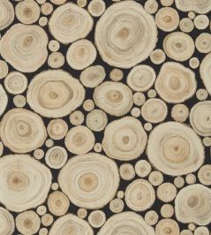 Alnwick Logs Wallpaper by Sanderson Lacquer Black Alnwick Logs Wallpaper by Sanderson Lacquer Black