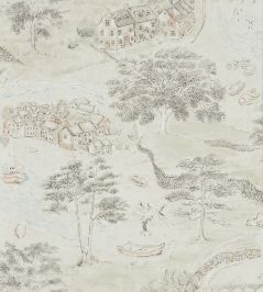 Sea Houses Wallpaper by Sanderson Charcoal/Linen Sea Houses Wallpaper by Sanderson Charcoal/Linen
