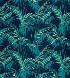 Palm House Fabric by Sanderson Ink/Teal Palm House Fabric by Sanderson Ink/Teal