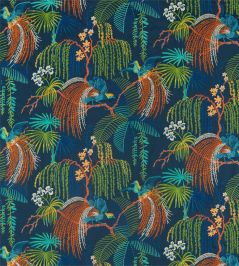 Rain Forest Embroidery Fabric by Sanderson Tropical Night Rain Forest Embroidery Fabric by Sanderson Tropical Night