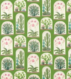 Terrariums Fabric by Sanderson Botanical Green Terrariums Fabric by Sanderson Botanical Green