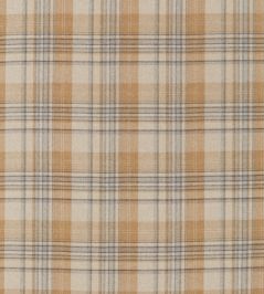Bryndle Check Fabric by Sanderson Honey / Grey Bryndle Check Fabric by Sanderson Honey / Grey