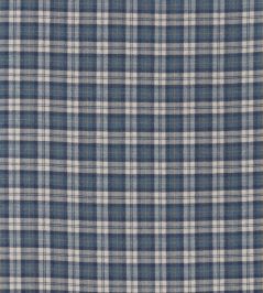 Fenton Check Fabric by Sanderson Check Indigo / Stone Fenton Check Fabric by Sanderson Check Indigo / Stone