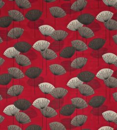 Dandelion Clocks Fabric by Sanderson Red Dandelion Clocks Fabric by Sanderson Red
