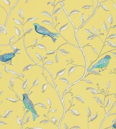 Finches Wallpaper by Sanderson Yellow Finches Wallpaper by Sanderson Yellow