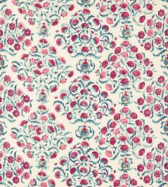 Ottoman Flowers Fabric by Sanderson Cherry/Indigo Ottoman Flowers Fabric by Sanderson Cherry/Indigo